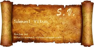 Sámuel Vitus névjegykártya